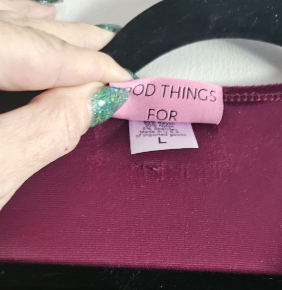 V-Neck Wrap Velvet Top in Deep Red - Picture 3 of 3